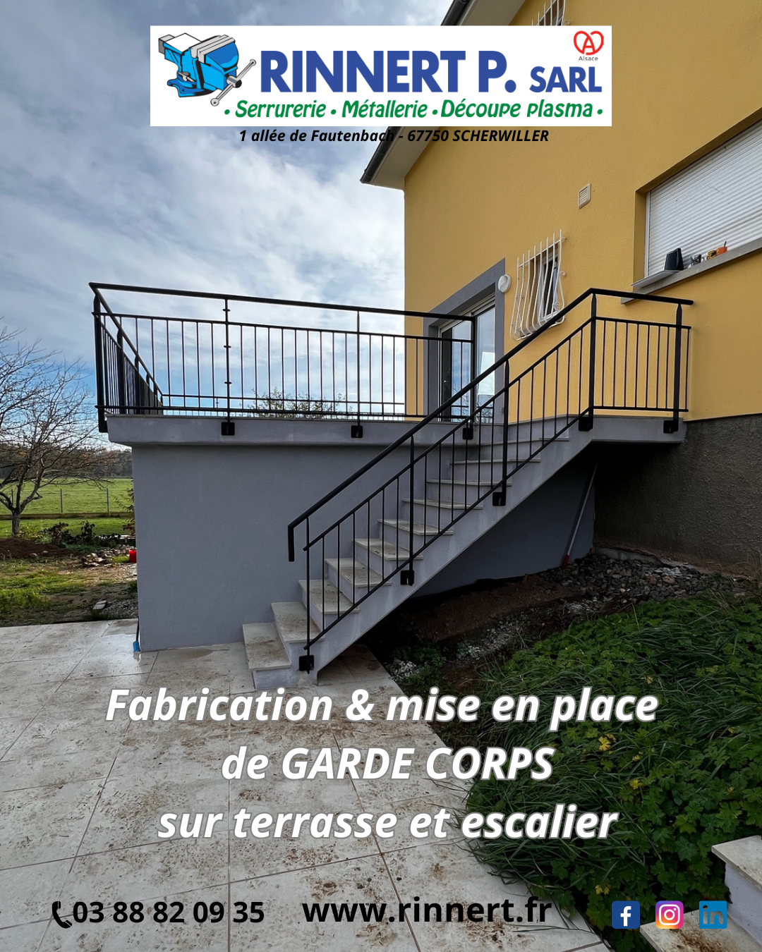 FABRICATION MISE EN PLACE DE GARDE CORPS SUR TERRASSE ET ESCALIER | RINNERT Nos dernières réalisations ! Colmar 3
